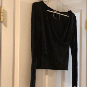NWT Zara w/b collection wrap top black L